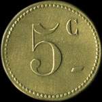 Jeton Brasserie Alsacienne - 5 centimes � localiser - revers
