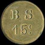 Jeton B S - 15 centimes � localiser - avers