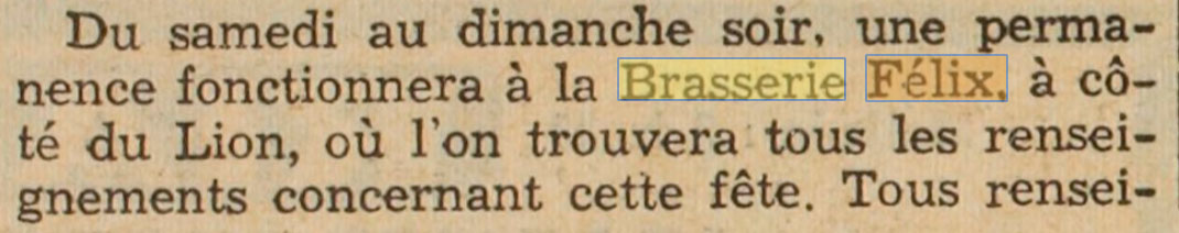 Une autre Brasserie F�lix se trouve � Ifrane comme l'indique Le Petit Marocain du 29 f�vrier 1936