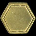 Jeton anonyme de 1 franc en laiton rond lob� 21,7 mm - 2,56 grammes pr�sum� du Caf� de Marseille - revers