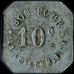 Jeton Caf� Dumas � Chalas - 10 centimes - revers