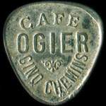 Jeton Caf� Ogier - Cinq Chemins - 12 &frac12; centimes - avers