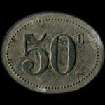 Jeton Caf� Restaurant de l'Exposition - R - 50 centimes � localiser - revers