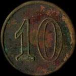 Jeton Cantine de la Carri�re - 10 (centimes) - � localiser - revers