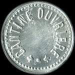 Jeton Cantine Ouvri�re - 25 centimes � localiser - avers