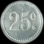 Jeton Cantine Ouvri�re - 25 centimes � localiser - revers