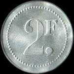 Jeton Cantine Ouvri�re - 2 francs � localiser - revers
