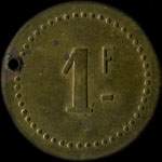Jeton Cantine R�au - 1 franc - localis� au Bourget - revers