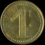 Jeton Cantine Regni� - 1 franc - � localiser - revers