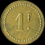 Jeton Cantine Tordjmann - 1 franc - � localiser - revers