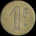Jeton monogramme C B - 1 franc - � localiser - revers