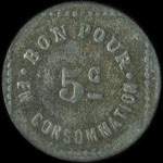 Jeton Cercle d'Union R�publicaine - 5 centimes � localiser - revers