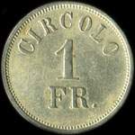 Jeton Circolo - 1 franc � localiser - revers