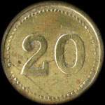 Jeton Le Clown - 20 (centimes) � localiser - revers