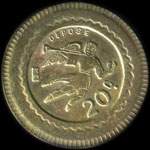 Jeton anonyme de 20 centimes avec un ange avec trompette - avers