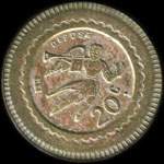 Jeton anonyme de 20 centimes avec un ange avec trompette - revers