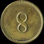 Jeton anonyme de 8 pfennig en laiton rond 20,3 mm avec une Croix du Brasseur - revers