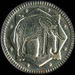 Jeton anonyme de 75 centimes avec un Eléphant - avers