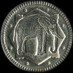 Jeton anonyme de 75 centimes avec un El�phant - avers