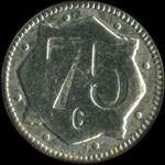 Jeton anonyme de 75 centimes avec un El�phant - revers