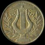 Jeton anonyme de 50 centimes en laiton rond repr�sentant une lyre - avers