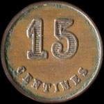 Jeton anonyme de 15 centimes avec une chope de bi�re - revers