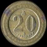 Jeton anonyme de 20 centimes avec une poign�e de main - revers