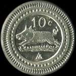 Jeton anonyme de 10 centimes avec un sanglier - avers