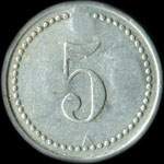 Jeton D W F (contremarque) 5 centimes � localiser - revers
