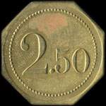 Jeton E. H - 2,50 (francs) � localiser - revers