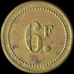 Jeton F.A. 6 francs � localiser - revers