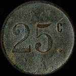 Jeton F.B.I 25 centimes � localiser - revers