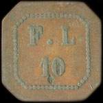Jeton F. L - 10 (centimes ?) � localiser - revers