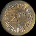 Jeton Entreprise B. Godbarge & Cie - 2 francs � localiser - avers