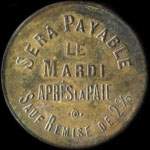 Jeton Entreprise B. Godbarge & Cie - 2 francs � localiser - revers