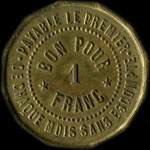 Jeton Ch. Grosjean - Entrepreneur de Travaux Publics 1 franc � localiser - revers