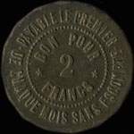Jeton Ch. Grosjean - Entrepreneur de Travaux Publics 2 francs � localiser - revers