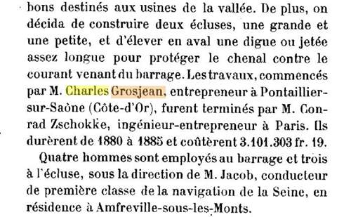 Un Charles Grosjean, entrepreneur � Pontaillier-sur-Sa�ne (C�te-d'Or) apparait dans l'Annuaire des cinq d�partements de Normandie de 1904