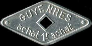 Jeton Guyennes - 1 franc � localiser - avers