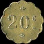Jeton H�tel Minerve - 20 centimes � localiser - revers