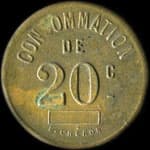Jeton Huguenin - 20 centimes � localiser - revers