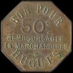 Jeton Hugues - 50 centimes � localiser - avers