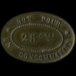 Jeton Jeu de Quilles - Tuyet - 25 centimes - revers