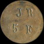 Jeton J R - 5 francs - � localiser - avers