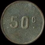 Jeton K - 50 centimes � localiser - revers