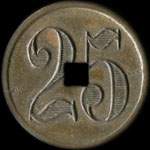 Jeton Kursaal Aquarium - 25 (centimes) � localiser - revers
