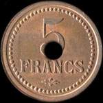 Jeton L.Z - 5 francs - � localiser - revers