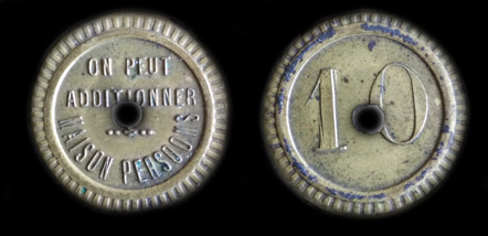 Jeton Maison Persoons - 10 (centimes) � localiser