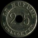 Jeton Le Mutuel - 25 centimes � localiser - avers