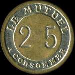 Jeton Le Mutuel - 25 centimes � localiser - revers